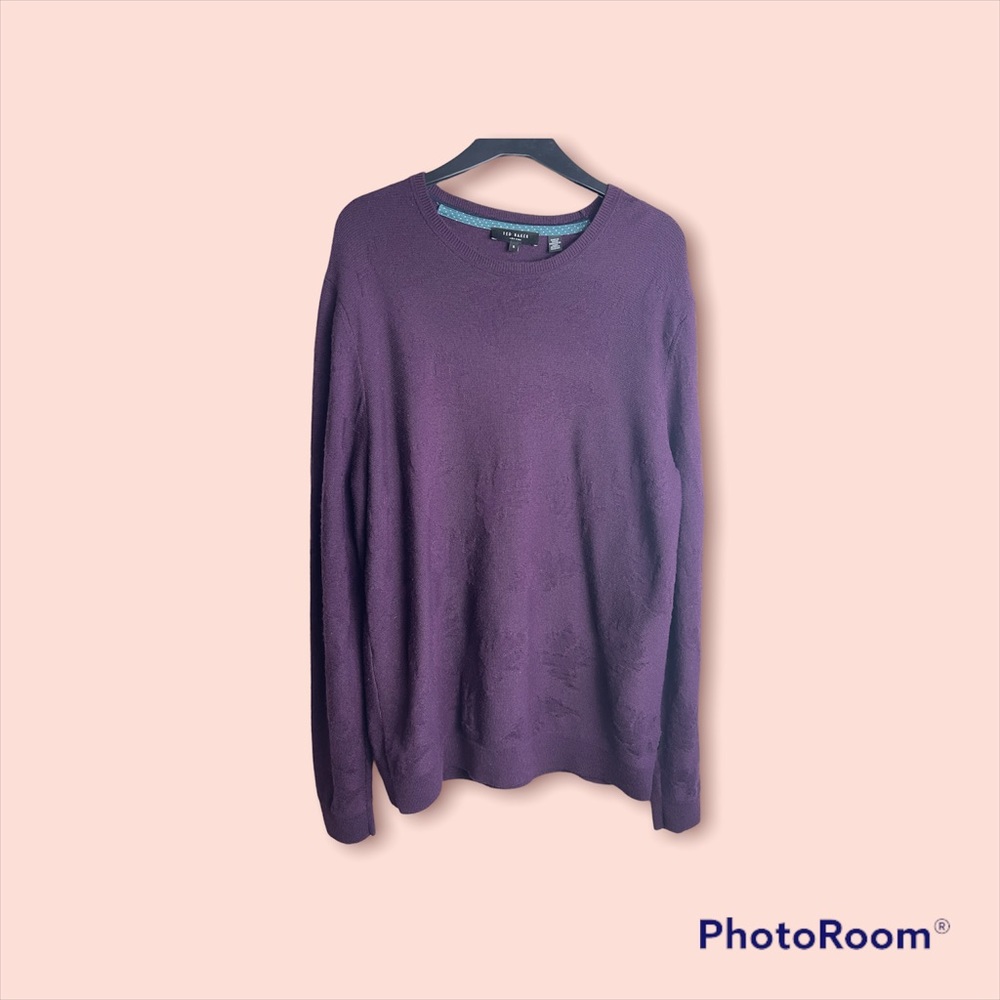Ted Baker Merino Wool Purple pullover sweater 5 XL